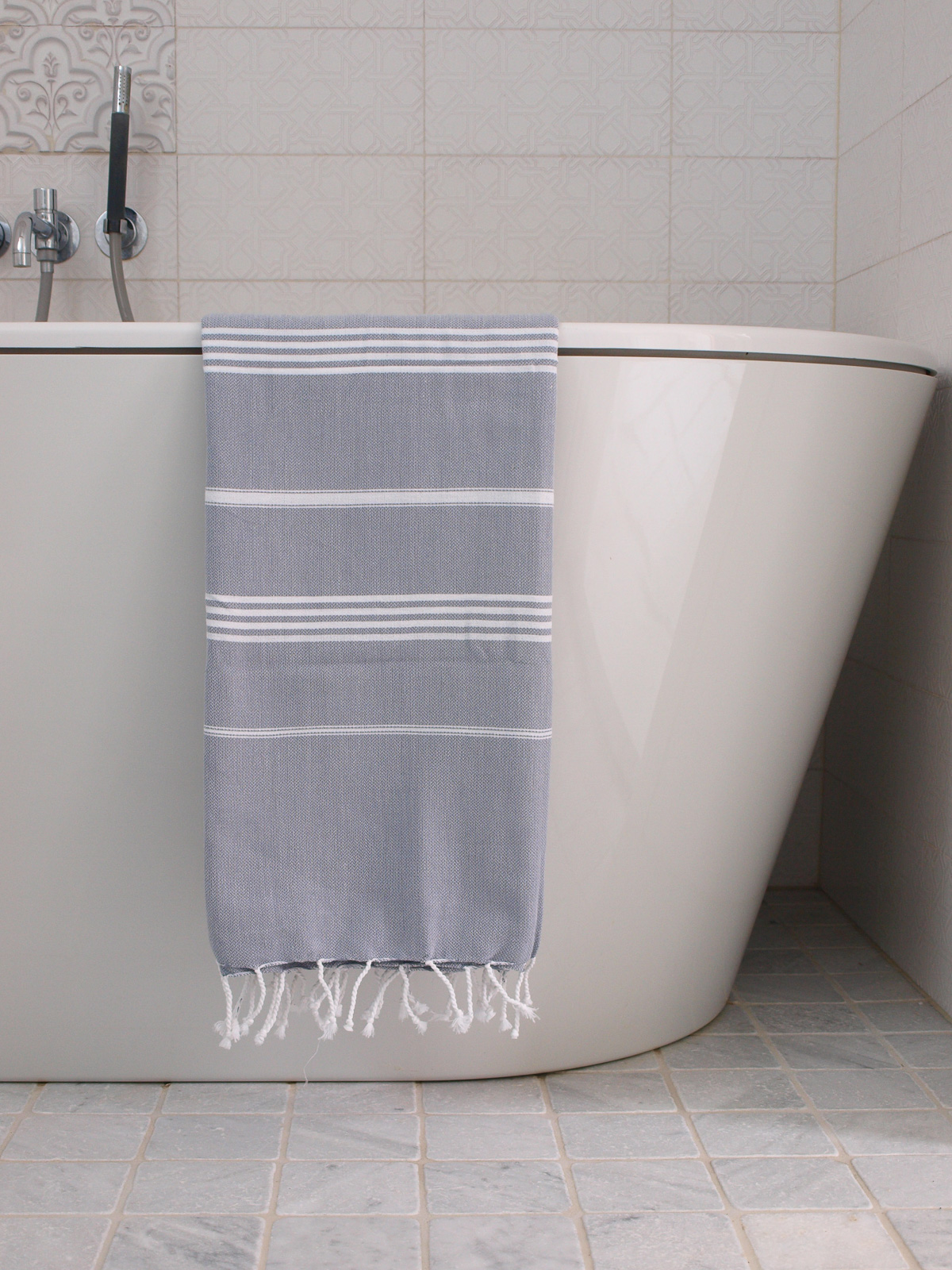 hammam towel grey/white